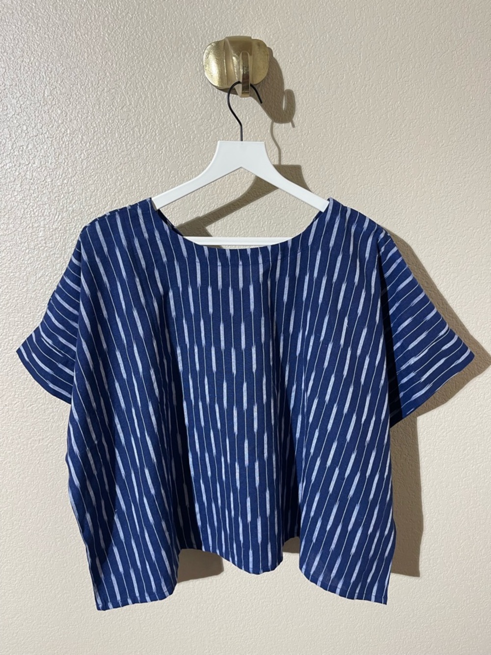 Boxy Blue Striped Women's Top